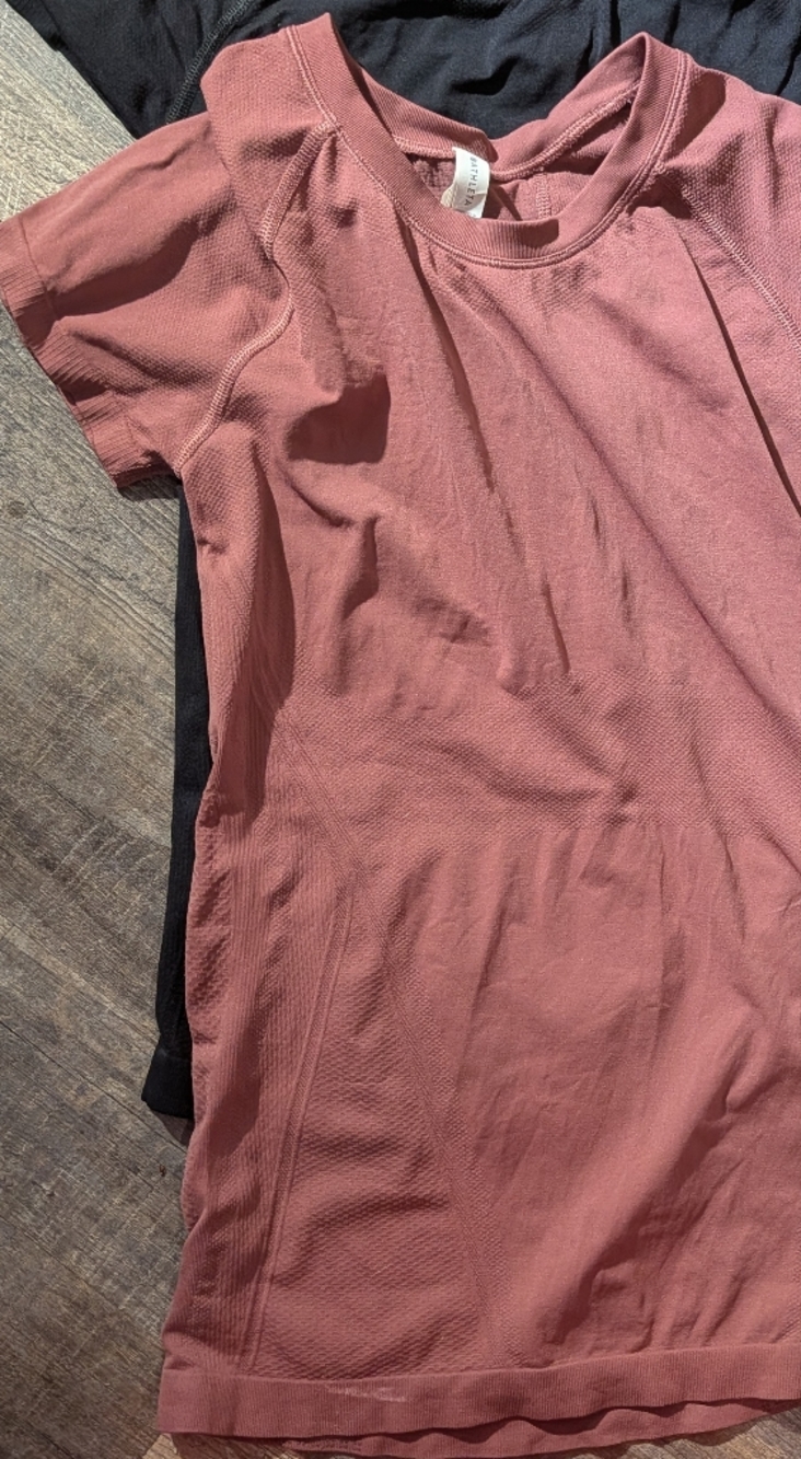 Muted Rose AND Black Short Sleeve Athletic Top